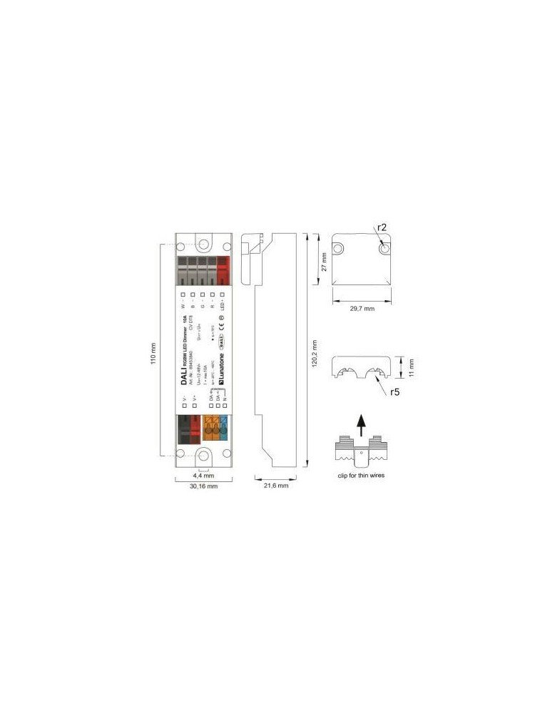 DALI DT8 RGBW LED Dimmer 16A Sterowanie LUNATONE