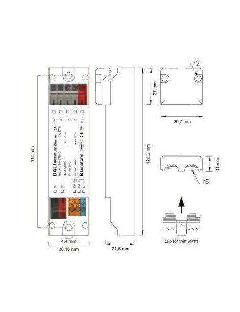 DALI DT8 RGBW LED Dimmer 16A Sterowanie LUNATONE